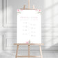 Pink Roses Order of the Day Sign