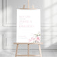 Pink Roses Welcome Sign