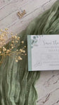 Sage Green Eucalyptus Boarding Pass Save the Dates