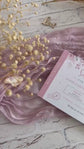 Pink Floral Boarding Pass Save the Dates