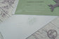 Sage Green Boarding Pass Save the Dates