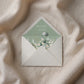 Sage Green Daisy Floral Illustrated Gatefold Wedding Invitation
