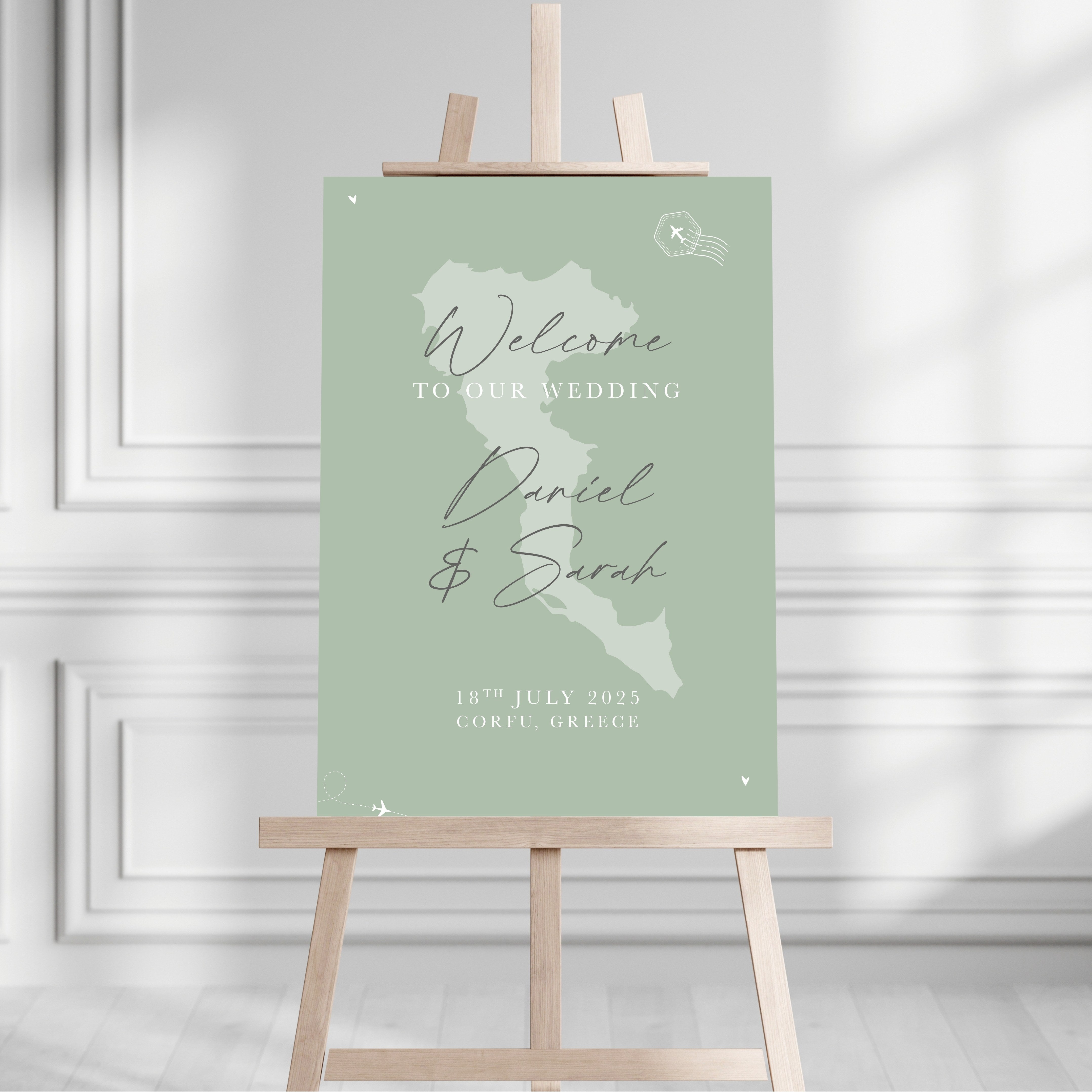 Sage Green Destination Table Plan Sign