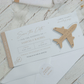 White & Beige Boarding Pass Save the Dates